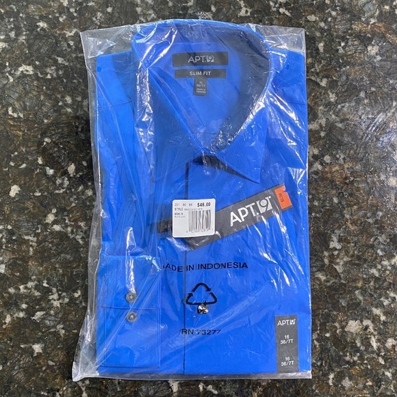 Apt. 9 Long Sleeve Slim Fit Stretch Button Up Dress Shirt (Size: 16 36/37) - Picture 1 of 1